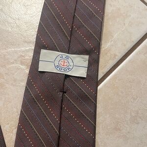 J.G. Hook Men’s Brown Striped Silk Tie